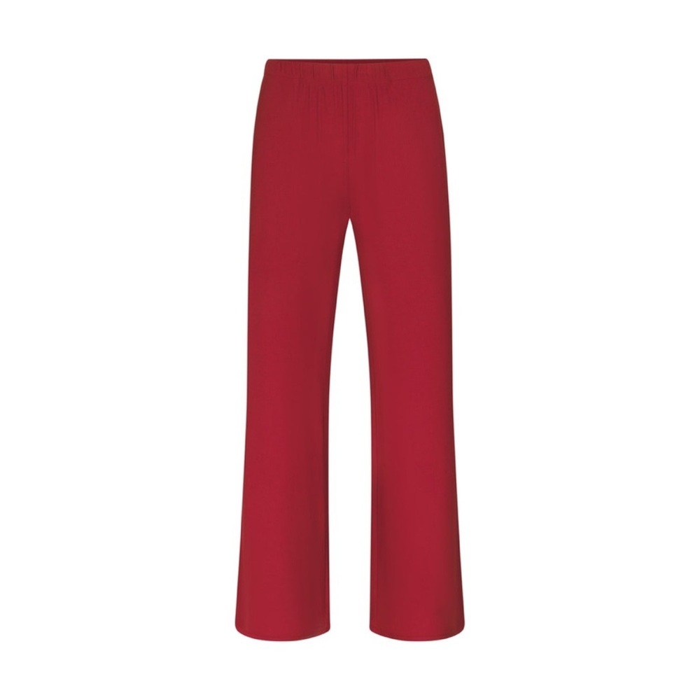 Skims Soft Lounge Loose Straight Leg Pants with Pockets in Brick Red - Picture 1 of 8